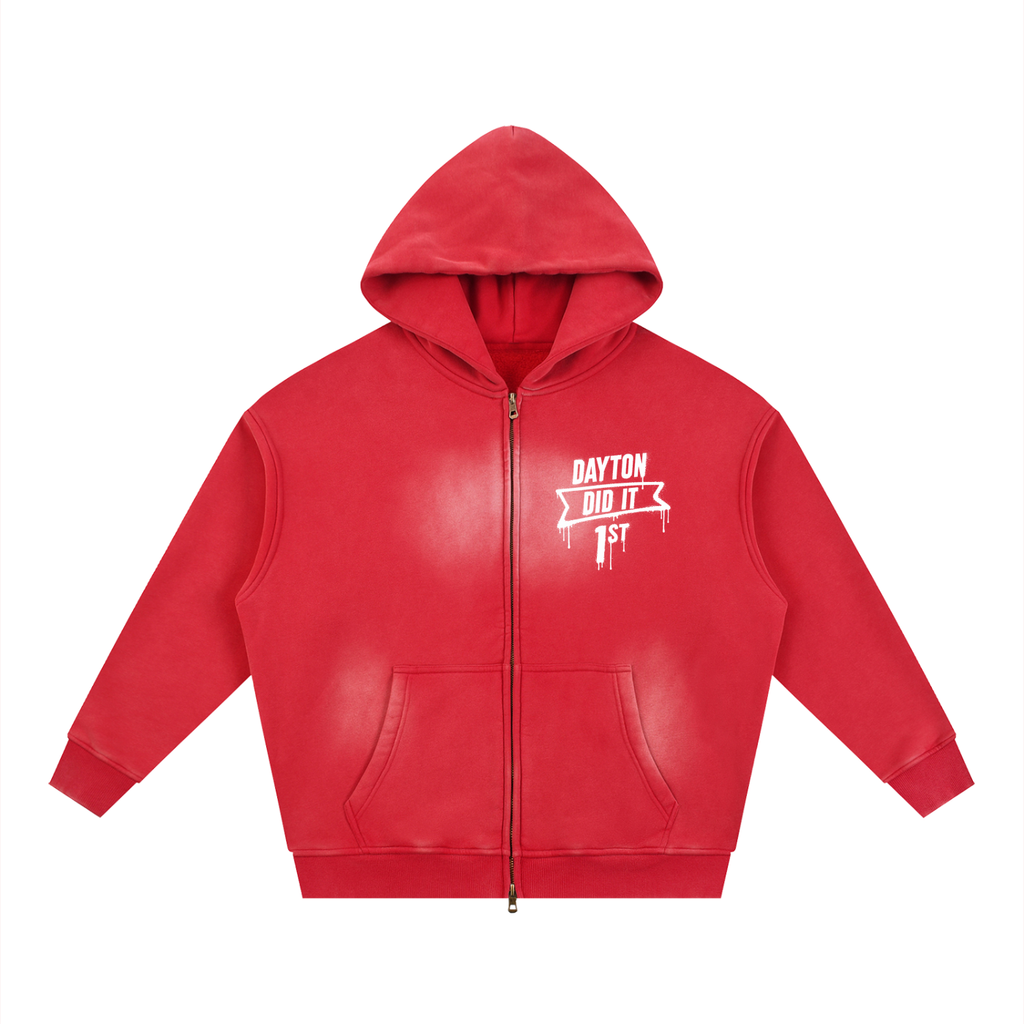 The Wave Two-way Zipper Boxy Hoodie